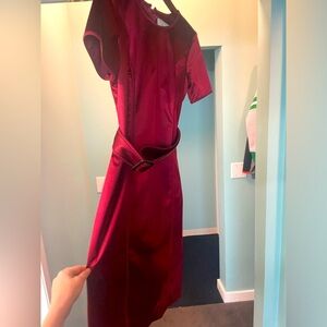 Burberry Dress, Cranberry Colored with optional sash